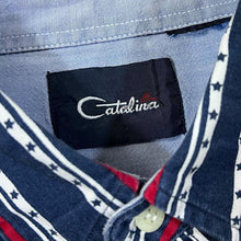 Load image into Gallery viewer, Vintage 90's CATALINA Stars & Stripes Patterned Short Sleeve Button-Up Cotton Shirt