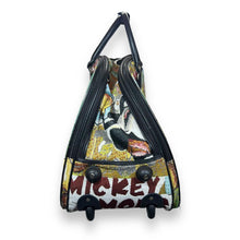 Load image into Gallery viewer, Early 00's DISNEY Mickey Mouse Woven Tapestry Design Pull Along Weekend Carry Bag Holdall