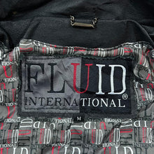 Load image into Gallery viewer, Vintage 90's FLUID INTERNATIONAL Genuine Real Black Leather Biker Bomber Jacket