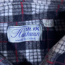 Load image into Gallery viewer, Vintage Huihuan Black White Grey Red Plaid Check Cotton Long Sleeve Flannel Shirt