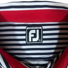 Load image into Gallery viewer, FOOTJOY Athletic Fit Colour Block Striped Golf Short Sleeve Polo Shirt