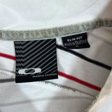 Load image into Gallery viewer, OAKLEY Multi Striped Mini Logo White Short Sleeve Polo Shirt