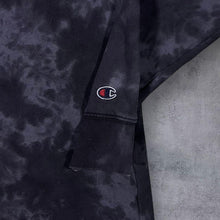 Load image into Gallery viewer, Champion Mini Logo Grey Black Tie Dye Crewneck Sweatshirt