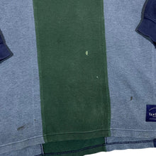 Load image into Gallery viewer, Vintage VAN HEUSEN Colour Block Striped Distressed Collared Sweatshirt