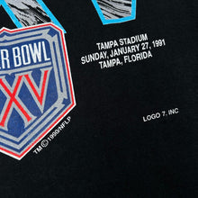Load image into Gallery viewer, Vintage Logo 7 (1991) SUPER BOWL XXV Spellout Football Graphic Single Stitch T-Shirt