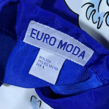 Load image into Gallery viewer, Early 00's Euro Moda The Wave Art Surfer Y2K Graphic Blue Silk Blend Shirt