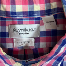 Load image into Gallery viewer, Vintage YVES SAINT LAURENT YSL Plaid Check Cotton Long Sleeve Button-Up Shirt