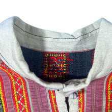 Load image into Gallery viewer, Vintage Patterned Hippy Colour Block Knot Loop Long Sleeve Smock Shirt