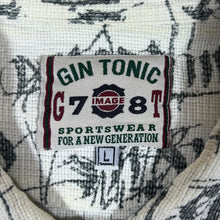 Load image into Gallery viewer, Vintage GIN TONIC Script Spellout Patterned Short Sleeve Flannel Shirt