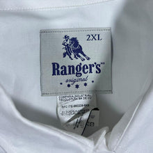 Load image into Gallery viewer, Vintage Rangers Original Cowboy Western White Popper Long Sleeve Shirt
