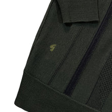 Load image into Gallery viewer, Vintage GABICCI Grandad Patterned Wool Acrylic Knit Green V-Neck Sweater Jumper