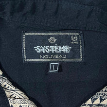 Load image into Gallery viewer, Vintage Systeme Nouveau Black Beige Abstract Patterned Long Sleeve Viscose Shirt