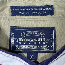 Load image into Gallery viewer, Vintage Bogari Studio Multi Colour Striped Long Sleeve Cotton Grandad Collar Shirt