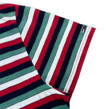 Load image into Gallery viewer, TOMMY JEANS Tommy Hilfiger Embroidered Mini Logo Multi Striped Short Sleeve Cotton T-Shirt