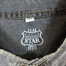 Load image into Gallery viewer, Vintage Western Star Cowboy Western Washed Grey Cotton Short Sleeve Shirt
