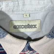 Load image into Gallery viewer, Vintage Exceltex Blue White Red Plaid Check Long Sleeve Flannel Shirt