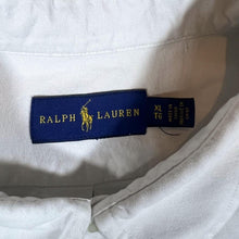 Load image into Gallery viewer, RALPH LAUREN Classic White Long Sleeve Cropped Frayed Hem Button-Up Shirt