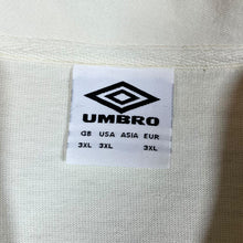 Load image into Gallery viewer, UMBRO Classic Embroidered Mini Logo Cream Long Sleeve Rugby Polo Shirt