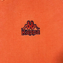 Load image into Gallery viewer, Vintage Kappa Embroidered Mini Logo Tape Sleeve Orange V-Neck T-Shirt