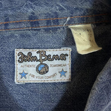 Load image into Gallery viewer, Vintage 90's JOHN BANER Aztec Panel Western Cowboy Short Sleeve Blue Denim Shirt