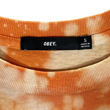 Load image into Gallery viewer, OBEY Classic Skater Big Logo Spellout Graphic Orange Tie Dye T-Shirt