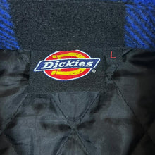 Load image into Gallery viewer, DICKIES Classic Blue Black Lumberjack Tartan Plaid Check Popper Padded Flannel Shirt Jacket