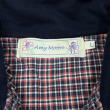 Load image into Gallery viewer, Vintage 90's AMY MOORE Embroidered Floral Motif Checked Trim 1/4 Zip Pullover Sweatshirt