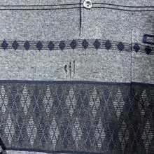 Load image into Gallery viewer, Vintage 90's Colo Colinni Navy Blue Grey Patterned Striped Long Sleeve Polo Shirt