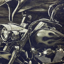 Load image into Gallery viewer, Early 00's WILD Biker Gothic Eagle Wildlife Graphic Black Distressed T-Shirt