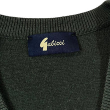 Load image into Gallery viewer, Vintage GABICCI Grandad Patterned Wool Acrylic Knit Green V-Neck Sweater Jumper