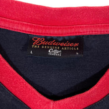 Load image into Gallery viewer, Early 00's Cotton Traders BUDWEISER "Bud" Beer Spellout Graphic V-Neck Ringer T-Shirt