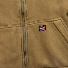 Load image into Gallery viewer, Early 00's WRANGLER Workwear Sherpa Fleece Lined Skater Brown Zip Hoodie