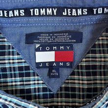 Load image into Gallery viewer, Early 00's Tommy Hilfiger Tommy Jeans Blue White Check Short Sleeve Cotton Shirt