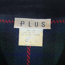 Load image into Gallery viewer, Vintage PLUS Tartan Plaid Check Acrylic Wool Velour Collared Button Jacket