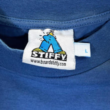 Load image into Gallery viewer, STIFFY "Stiffy Trippin" Surfer Skater Logo Spellout Graphic Blue Long Sleeve T-Shirt