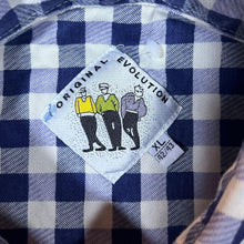 Load image into Gallery viewer, Vintage Original Evolution Cowboy Western Blue White Check Pearl Snap Popper Long Sleeve Shirt