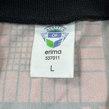 Load image into Gallery viewer, Vintage ERIMA Embroidered Mini Logo Check Patterned Polyester Sports Collared Jersey Top
