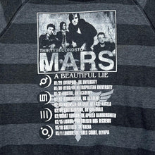Load image into Gallery viewer, THIRTY SECONDS TO MARS "A Beautiful Lie" 2007/08 UK Tour Emo Alternative Rock Band Striped Pullover Hoodie