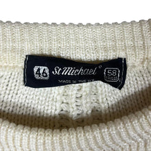 Load image into Gallery viewer, Vintage 90's ST MICHAEL Marks & Spencer Cream Chunky Cable Knit Cotton Acrylic Sweater Jumper