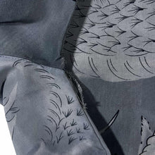 Load image into Gallery viewer, Early 00's Hai Zhou Gothic Y2K Dragon Graphic Grey Short Sleeve Shirt