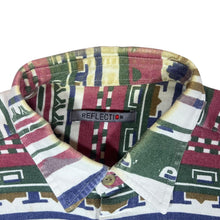 Load image into Gallery viewer, Vintage 90's REFLECTION Aztec Western Striped Patterned Long Sleeve Flannel Shirt