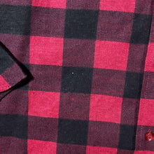 Load image into Gallery viewer, Vintage Quarter Deck Grunge Emo Red Black Plaid Check Long Sleeve Cotton Flannel Shirt
