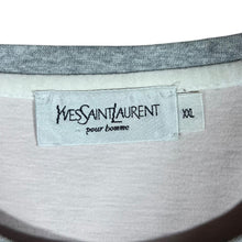 Load image into Gallery viewer, Early 00's YSL YVES SAINT LAURENT Baby Pink Grey Mini Logo Colour Block T-Shirt