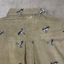 Load image into Gallery viewer, Vintage Ducks Unlimited All-Over Print Pattern Beige Brown Long Sleeve Button-Up Shirt
