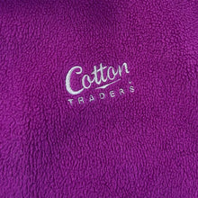 Load image into Gallery viewer, COTTON TRADERS Classic Mini Logo Purple Grey Zip Fleece Sweatshirt