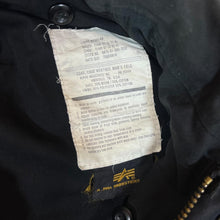 Load image into Gallery viewer, Vintage ALPHA INDUSTRIES Cold Weather Man's Field Coat Black Large Regular