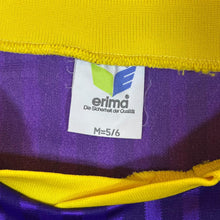 Load image into Gallery viewer, Early 00's ERIMA Mini Felt Logo Purple Collared Long Sleeve Sports Jersey Top