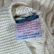 Load image into Gallery viewer, Early 00's WOOLOVERS Classic Cream Chunky Cable Knit Wool 1/4 Zip Sweater Jumper