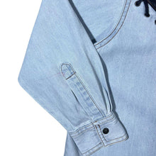 Load image into Gallery viewer, Vintage Cowboy Western Light Blue Denim Popper Long Sleeve Shirt