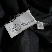 Load image into Gallery viewer, Vintage MILAN LEATHER Genuine Real Black Leather Belted Button Jacket